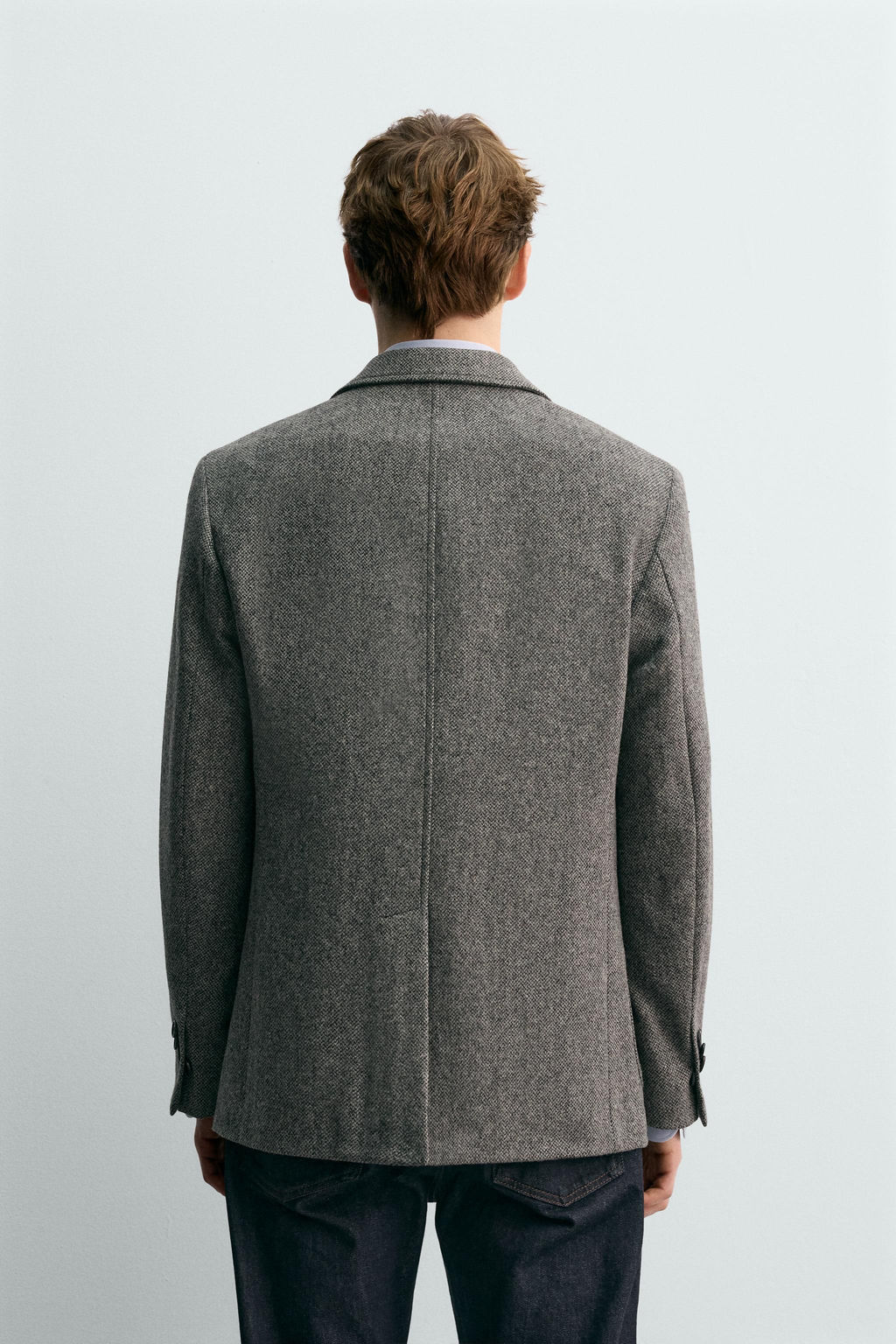 100% WOOL TEXTURED BLAZER AARON LEVINE X ZARA  фото 3