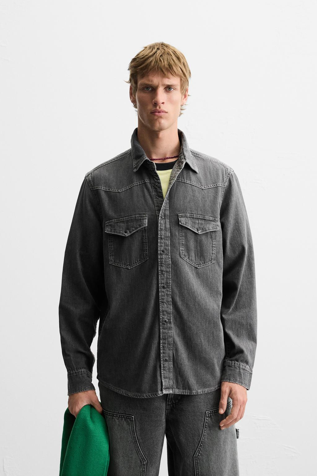 WESTERN DENIM SHIRT WITH POCKETS - Zara фото 29