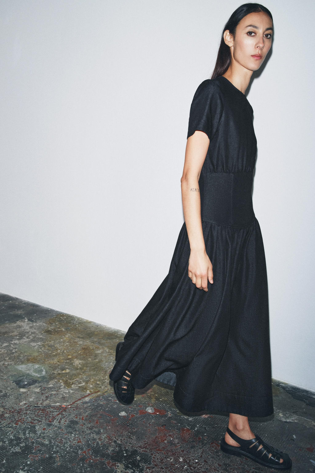 ZW COLLECTION DENIM MIDI DRESS - Zara фото 3