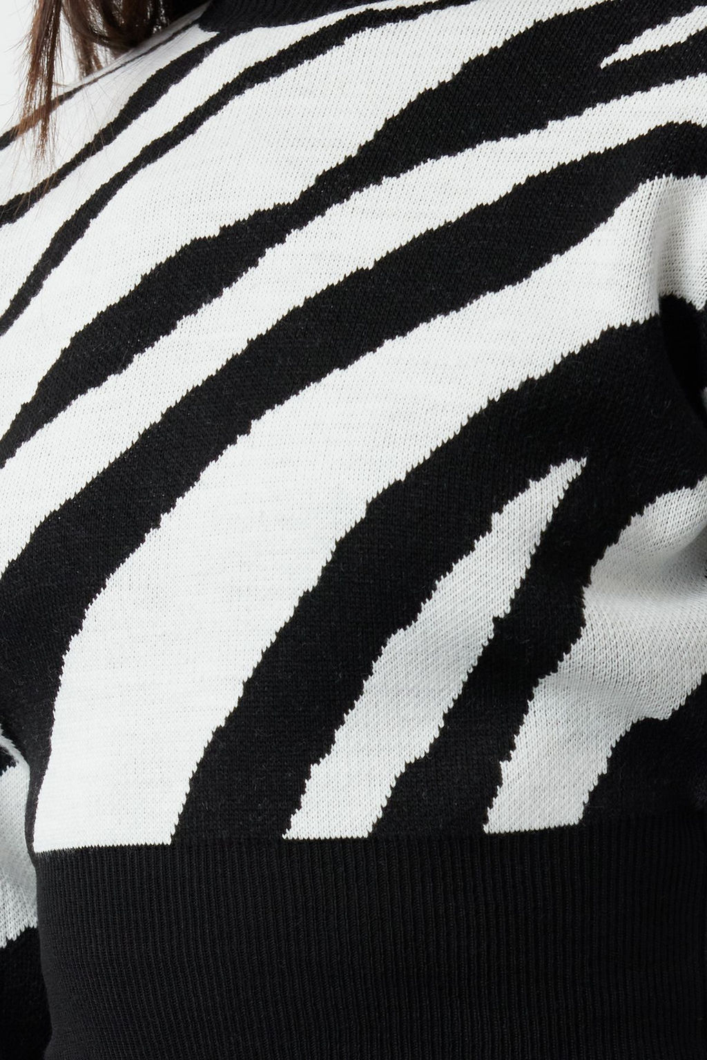 Zumrut Yesili Zebra Desenli Crop Triko Kazak TWOAW21KZ0010 - Trendyolmilla фото 20