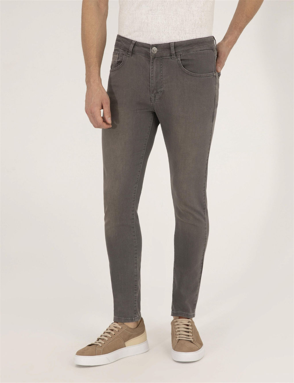 Koyu Gri Slim Fit Jean Pantolon - Pierre cardin фото 2