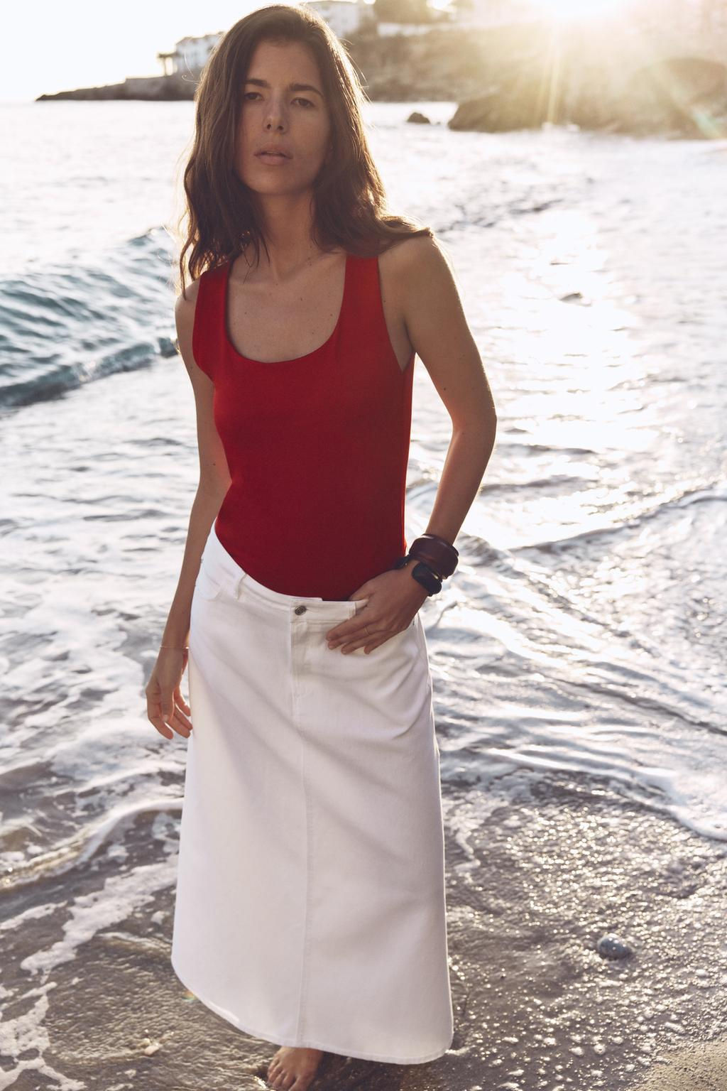 WIDE STRAP POLYAMIDE VEST TOP - Zara фото 12