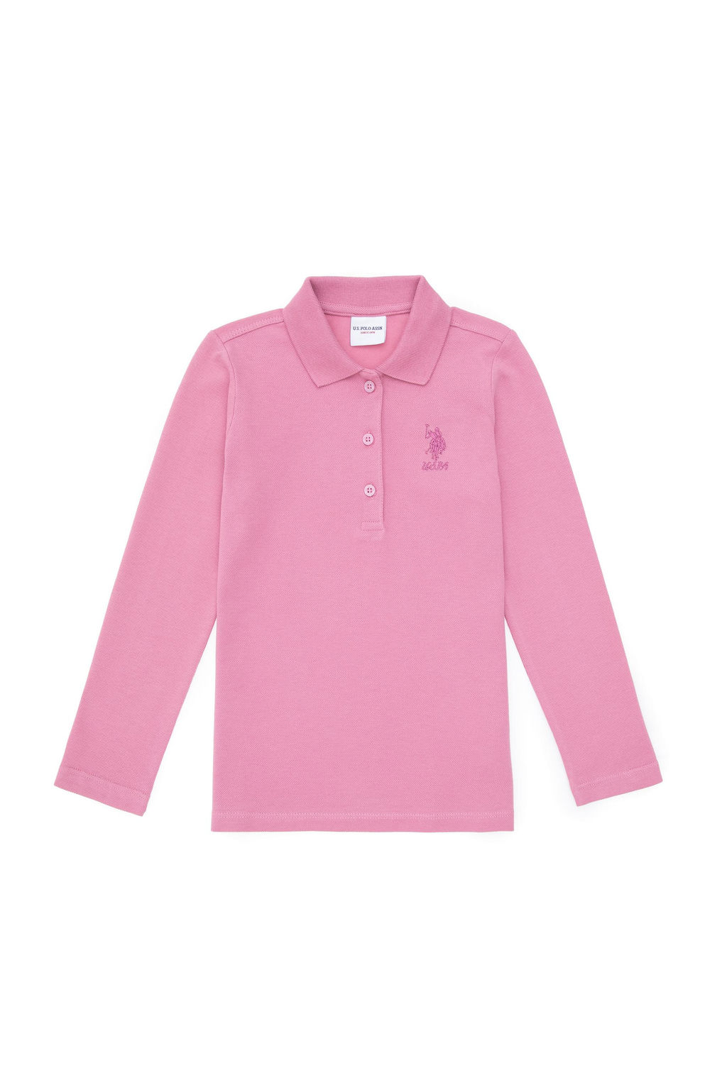 K_z _ocuk Pembe Polo Yaka Basic Sweatshirt Sepette S_rpriz _ndirim - U.s. polo assn фото 2
