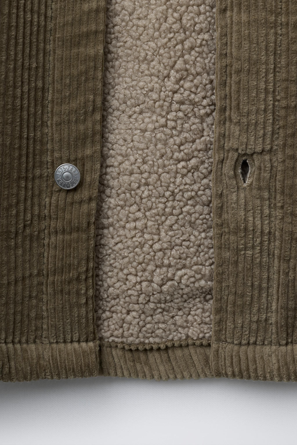 CORDUROY FAUX SHEARLING OVERSHIRT - Zara фото 4