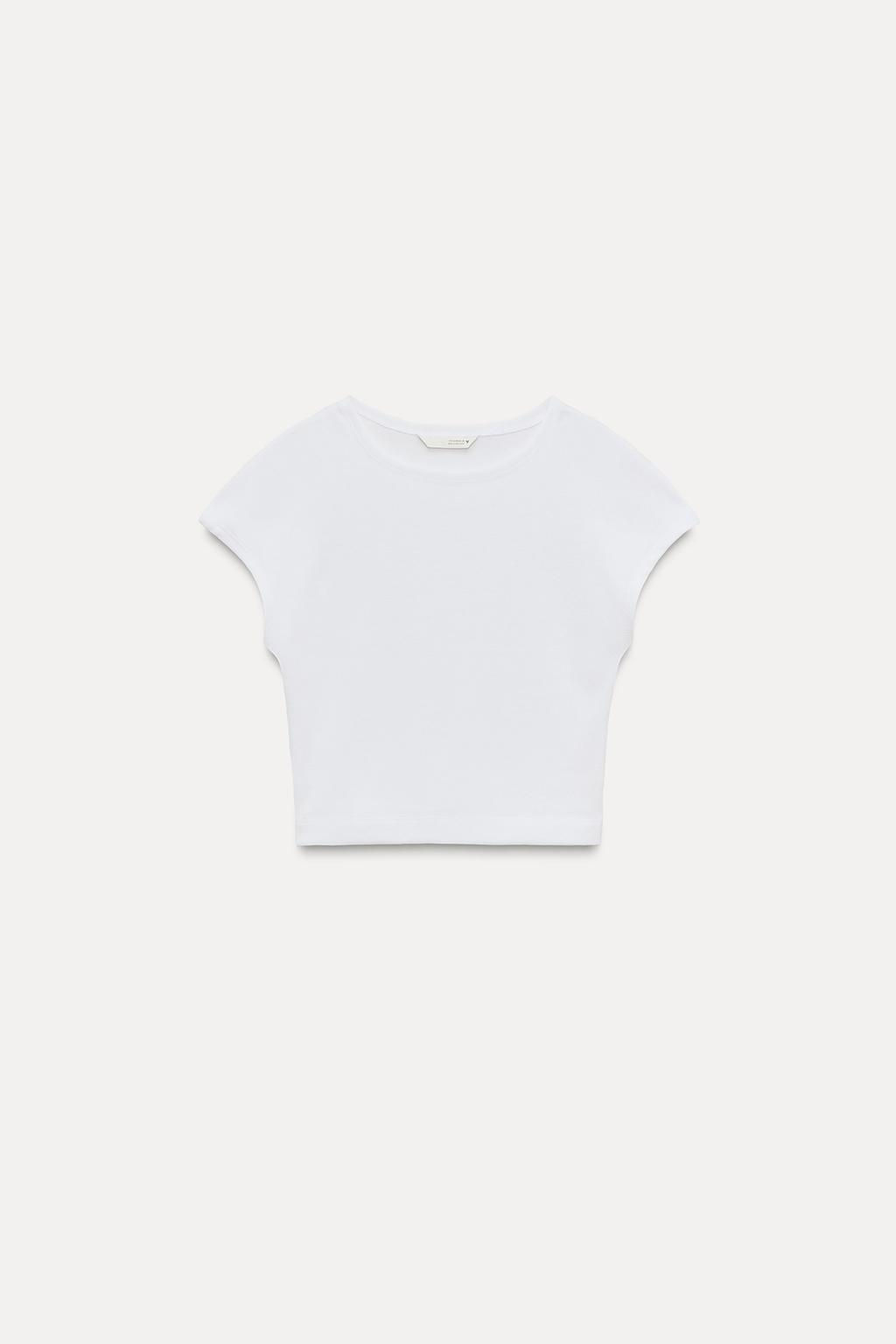 COTTON MODAL CROPPED T-SHIRT - Zara фото 6