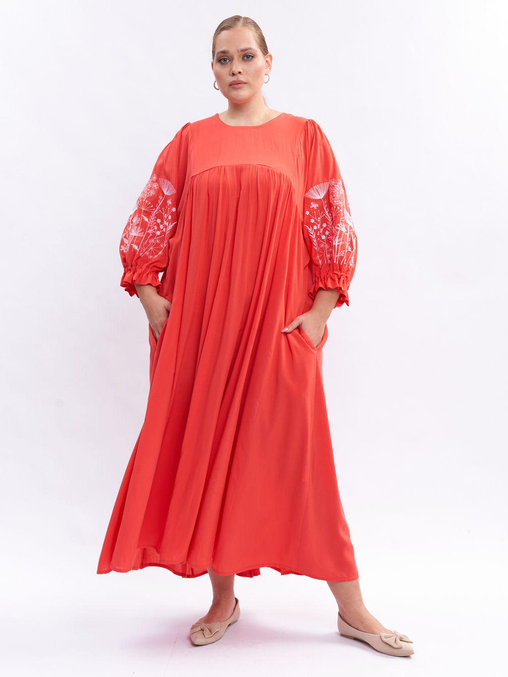 Платье А-силуэта с вышивкой PP29004RED32 - Артесса фото 11