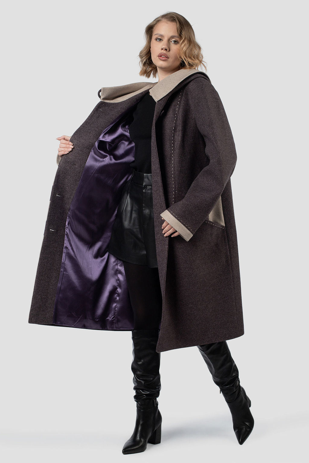 01-12180 Пальто женское демисезонное - El podio фото 3