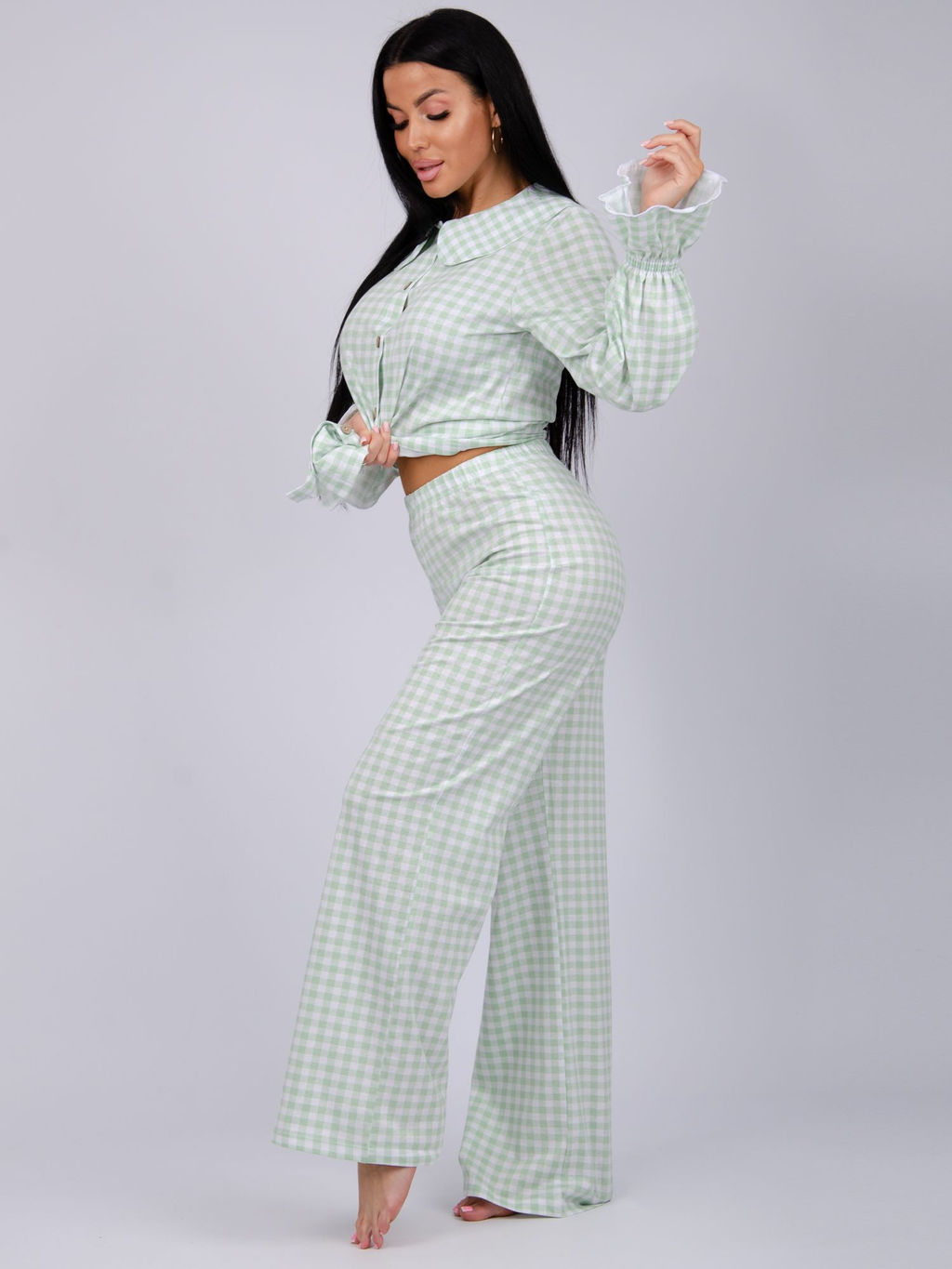 Пижама "Алези 2" зелёная, трикотаж