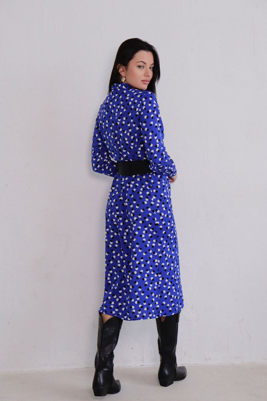 Платье-рубашка с английским воротником принт - Martichelli фото 347