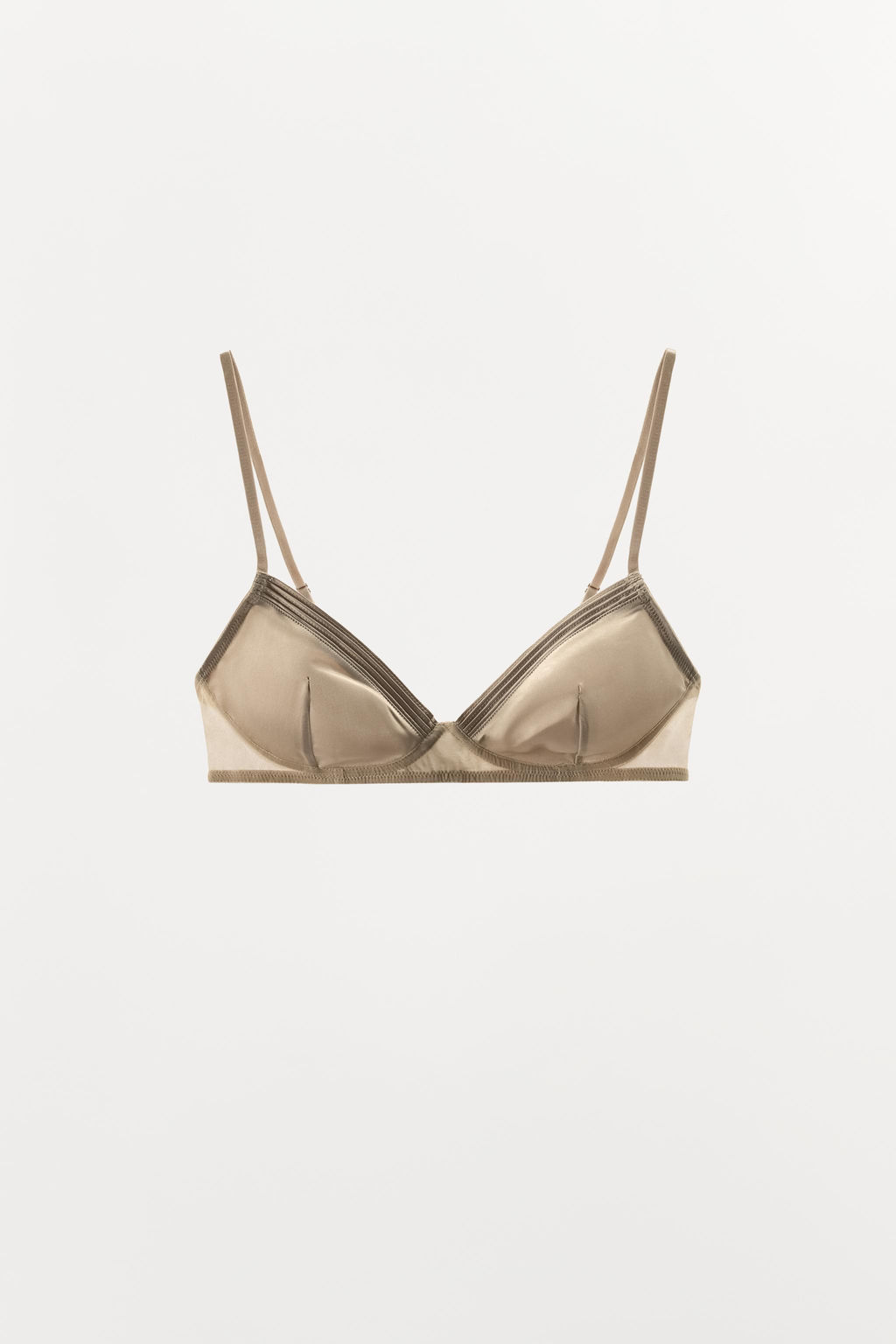 PLEATED SATIN BRALETTE