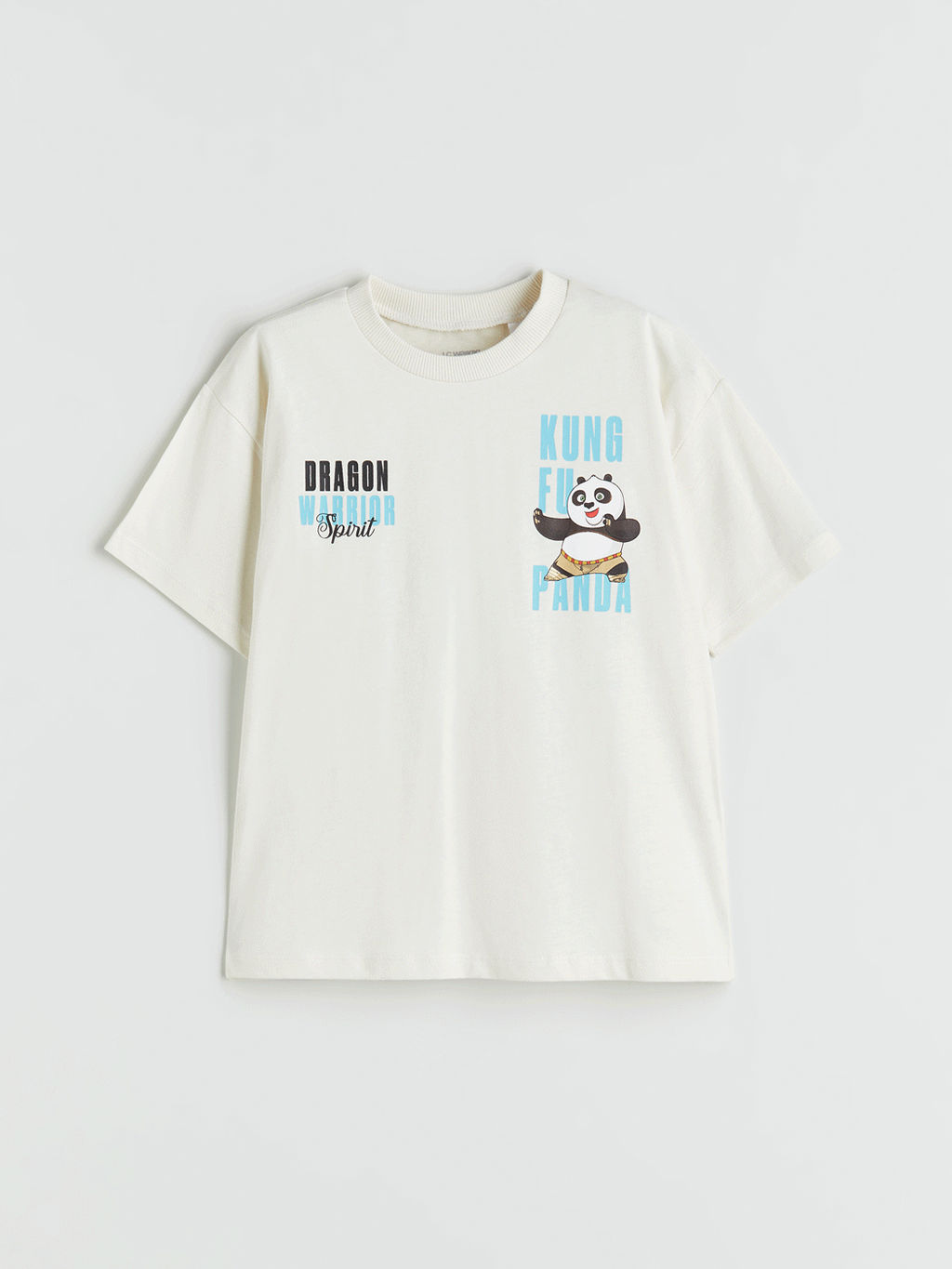 Bisiklet Yaka Kung Fu Panda Bask?l? Erkek ?ocuk Ti??rt