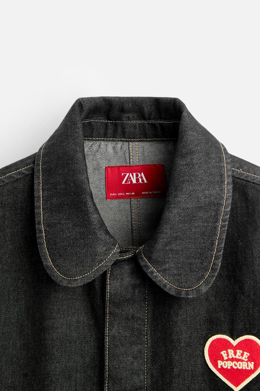 CROPPED FIT DENIM JACKET X HARRY LAMBERT - Zara фото 8