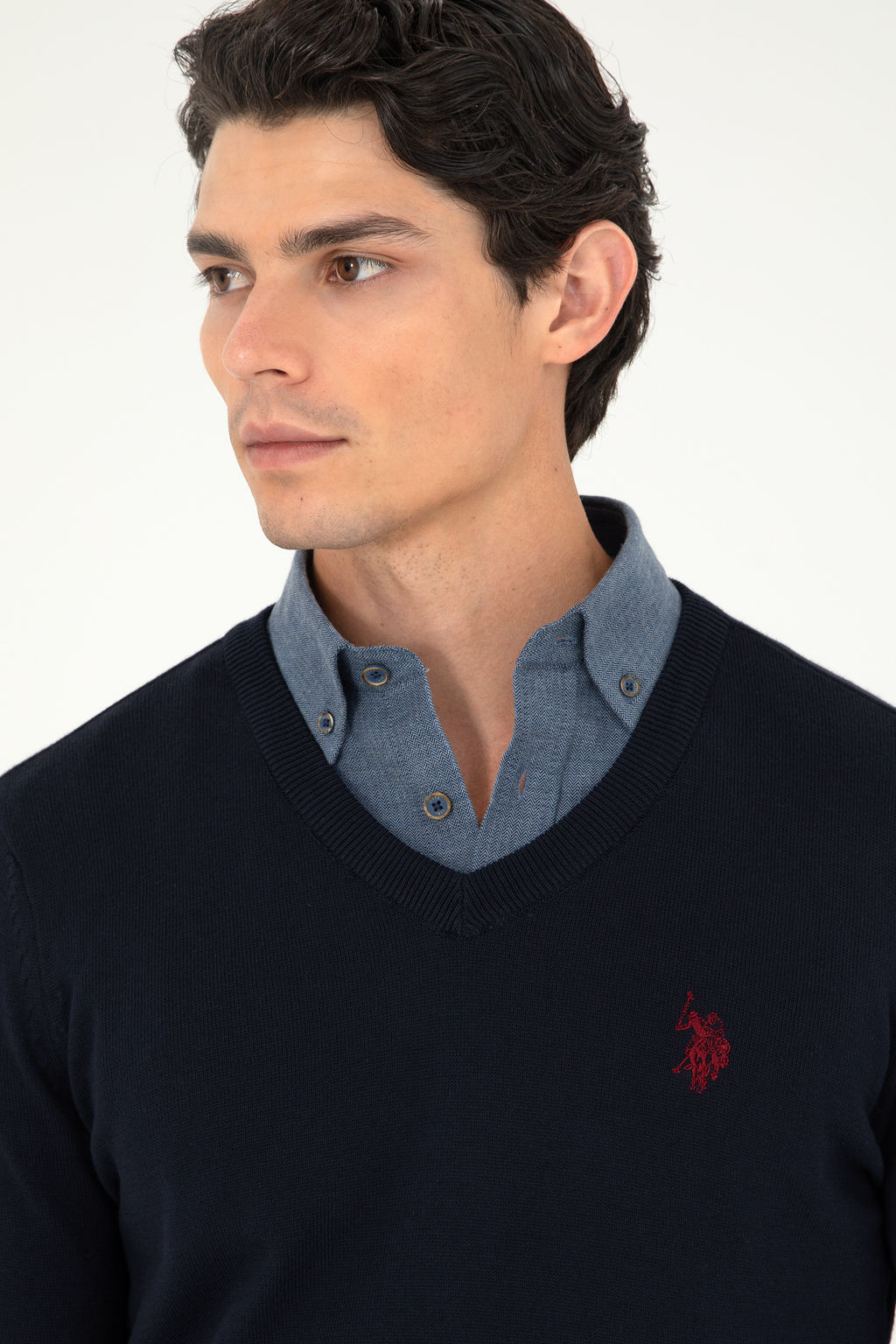 Свитер мужской U.S. Polo Assn темно-синий хлопок фото 16