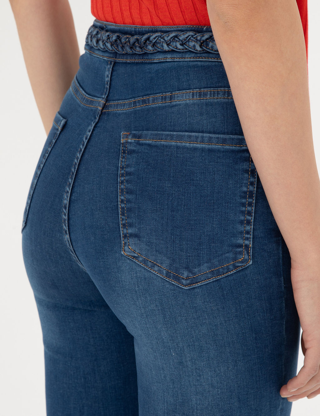 Koyu _ndigo Flare Fit Jean Pantolon