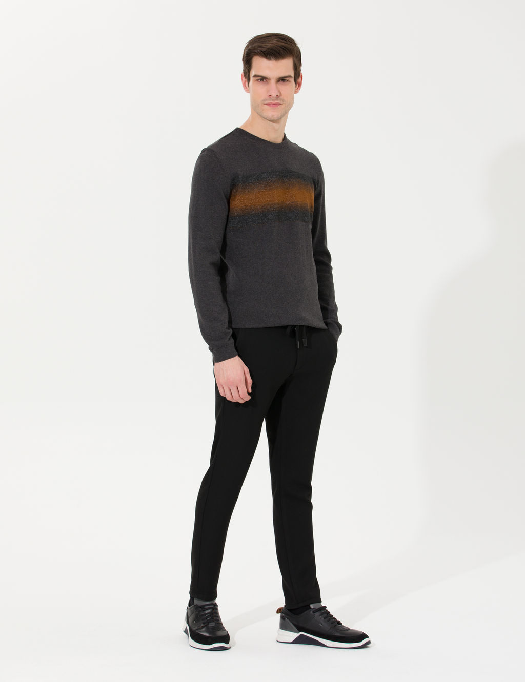 Siyah Slim Fit Kanvas Pantolon