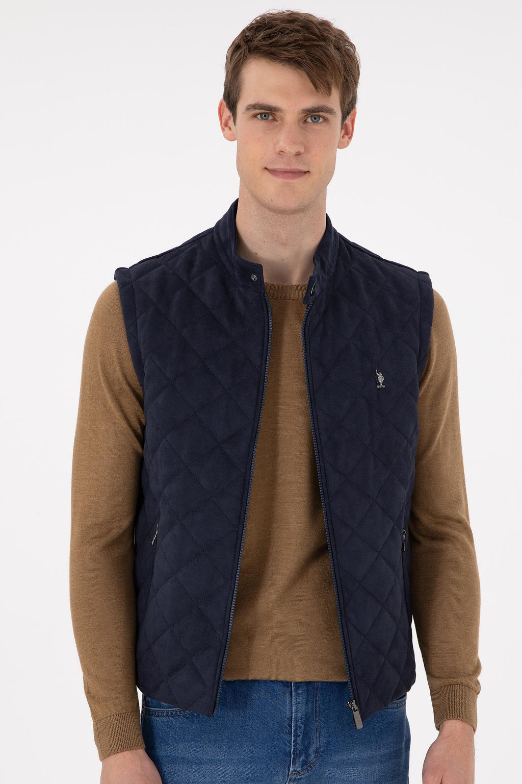 Мужская темно-синяя кожаная куртка Неожиданная скидка в корзине - U.s. polo assn фото 3