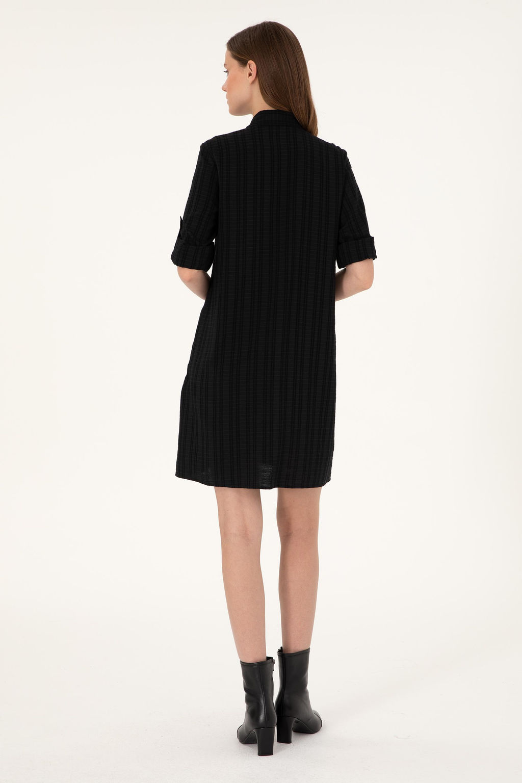 Женское черное тканое платье Неожиданная скидка в корзине - U.s. polo assn фото 4