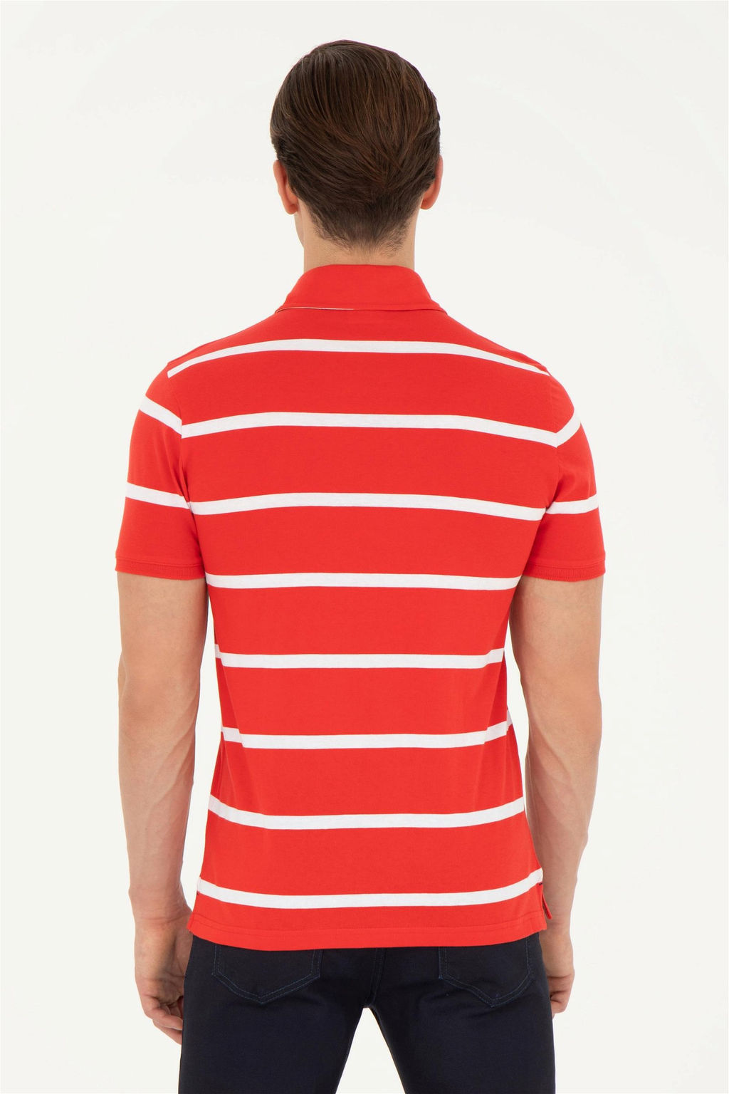 Мужская красная футболка с воротником-поло - U.s. polo assn фото 5