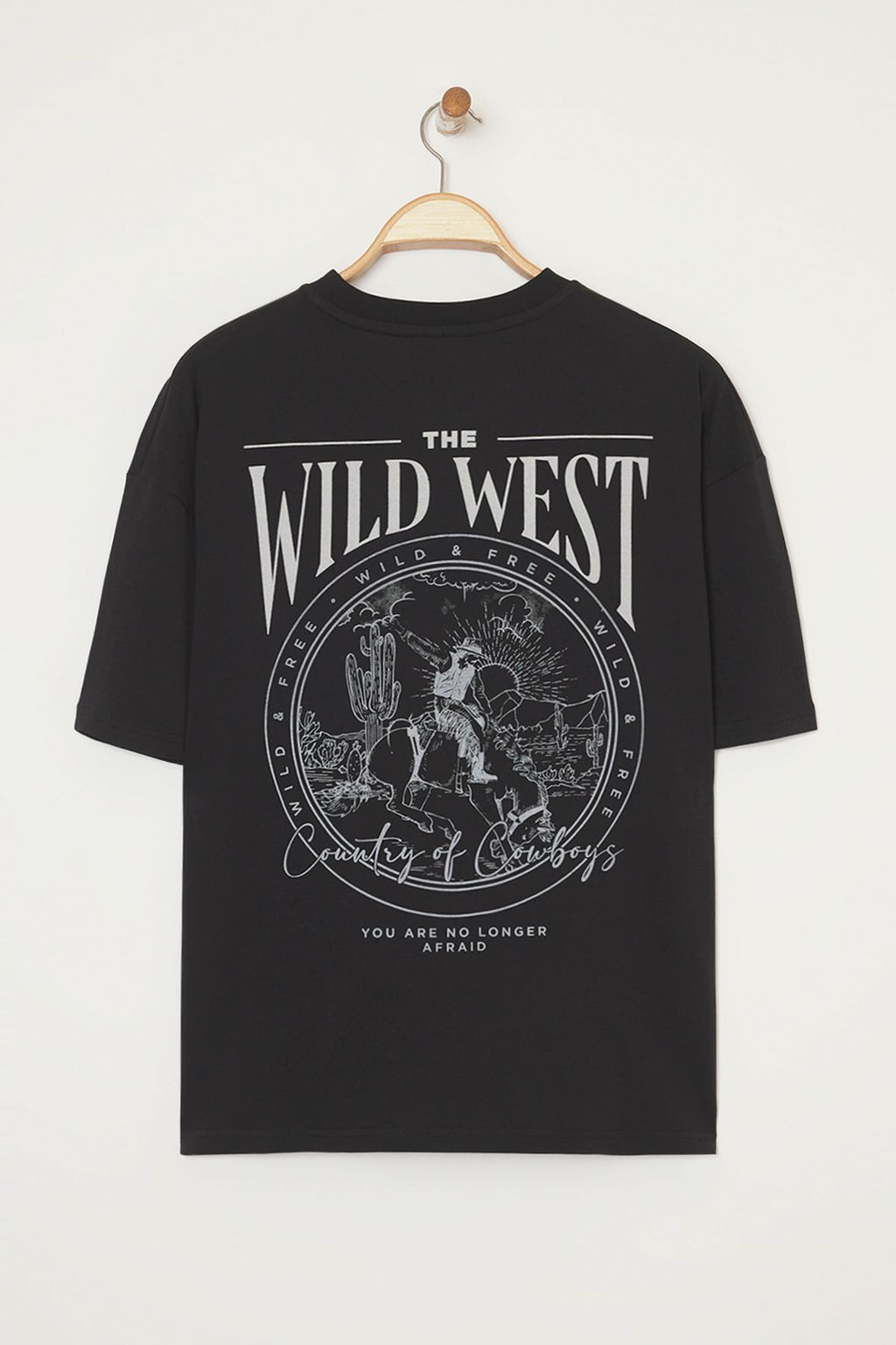 TRENDYOL MAN Siyah Oversize/Genis Kesim %100 Pamuklu S?rt Bask?l? T-Shirt TMNSS24TS00003 - Trendyolmilla фото 20