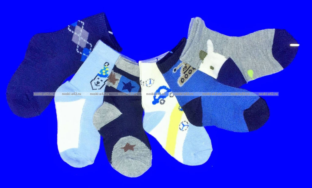 Цена за 12 пар. Носки детские "Бебики" на мальчиков