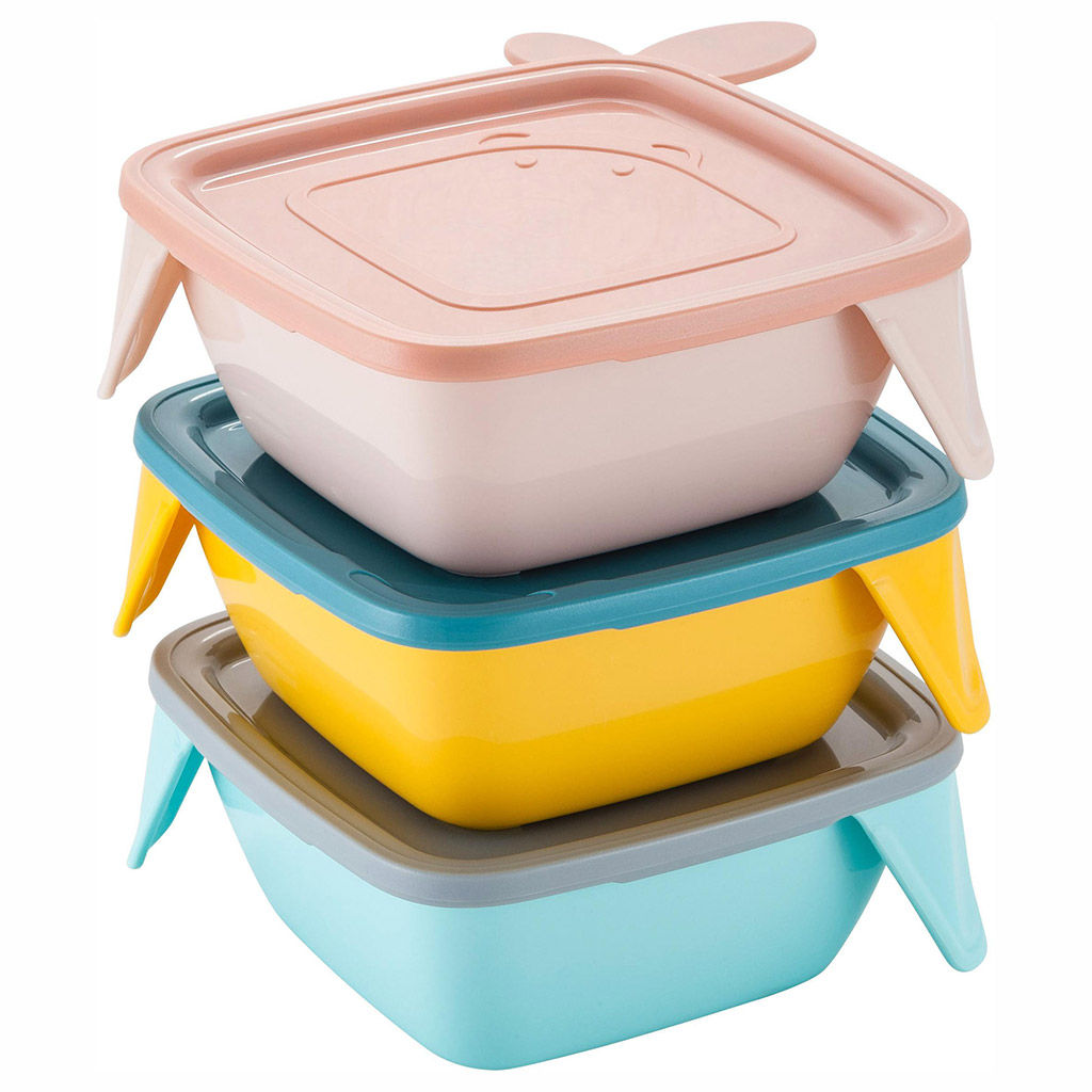 Lalababy Тарелка глубокая пластмассовая Play with Me Birdie д158мм, h58мм, с мягкой крышкой, персиковая карамель (Россия) - Домашняя мода фото 5