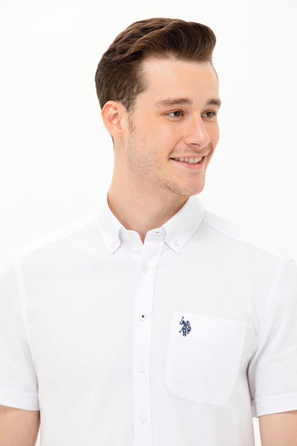 Мужская белая рубашка с коротким рукавом - U.s. polo assn фото 16