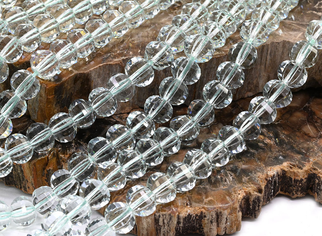 Граненые бусины из циркона рондель 8*5мм цв.хрусталь, 39см, 65 бусин Радуга камня