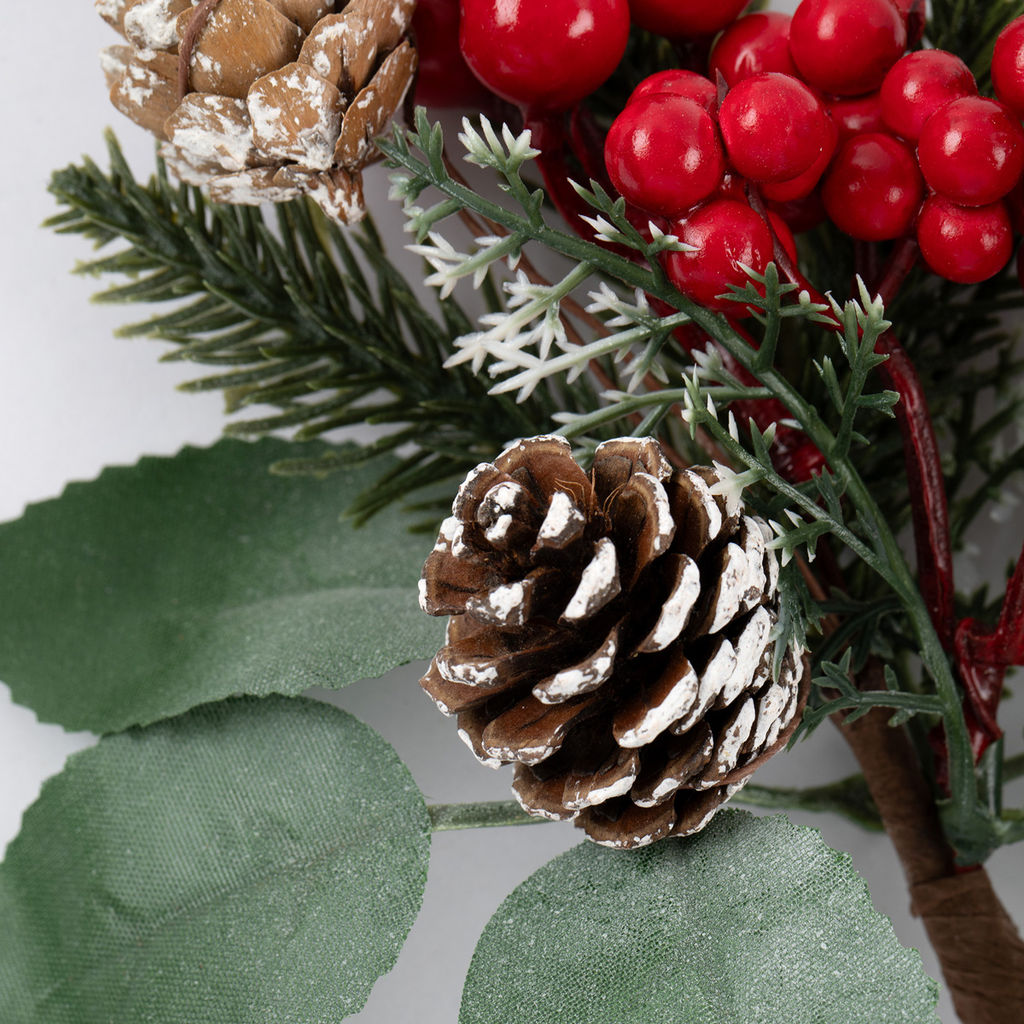 Blumentag VDD-68 Веточка декоративная с ягодами и шишками 6 х 1 шт. 29 см 01  фото 4