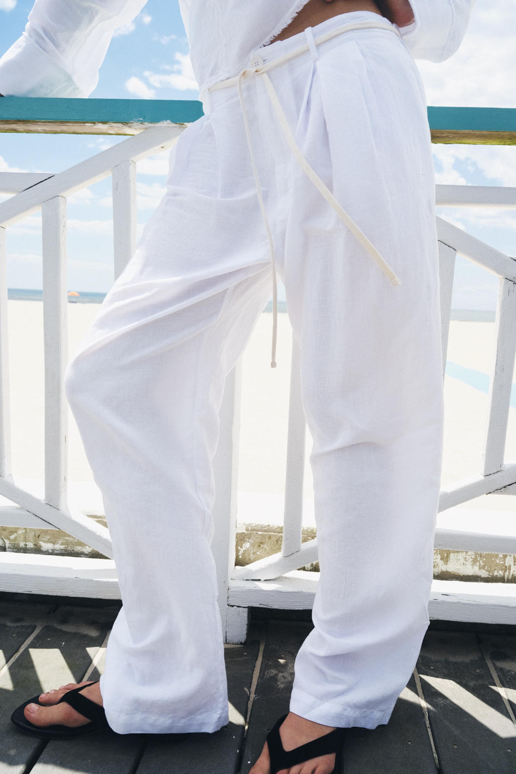 PANTAL?N CON LINO ZW COLLECTION / Blanco