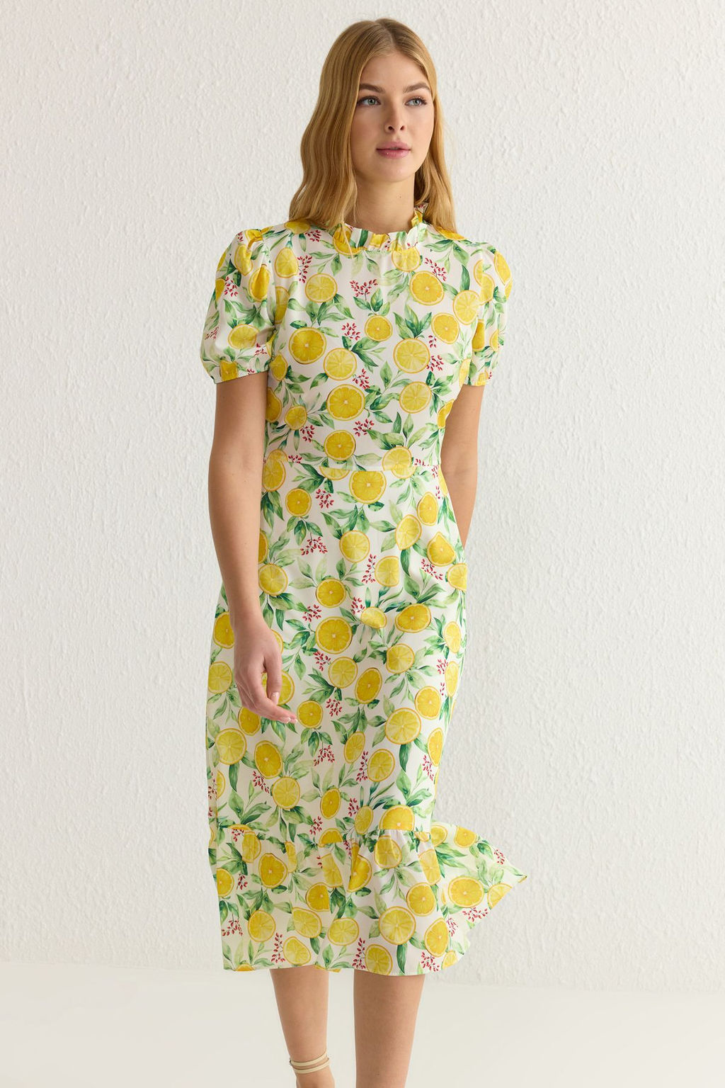 TRENDYOLMILLA Ac?k Mavi Cicekli A Kesim F?rf?rl? Midi Dokuma Elbise TWOSS20EL0894  фото 26