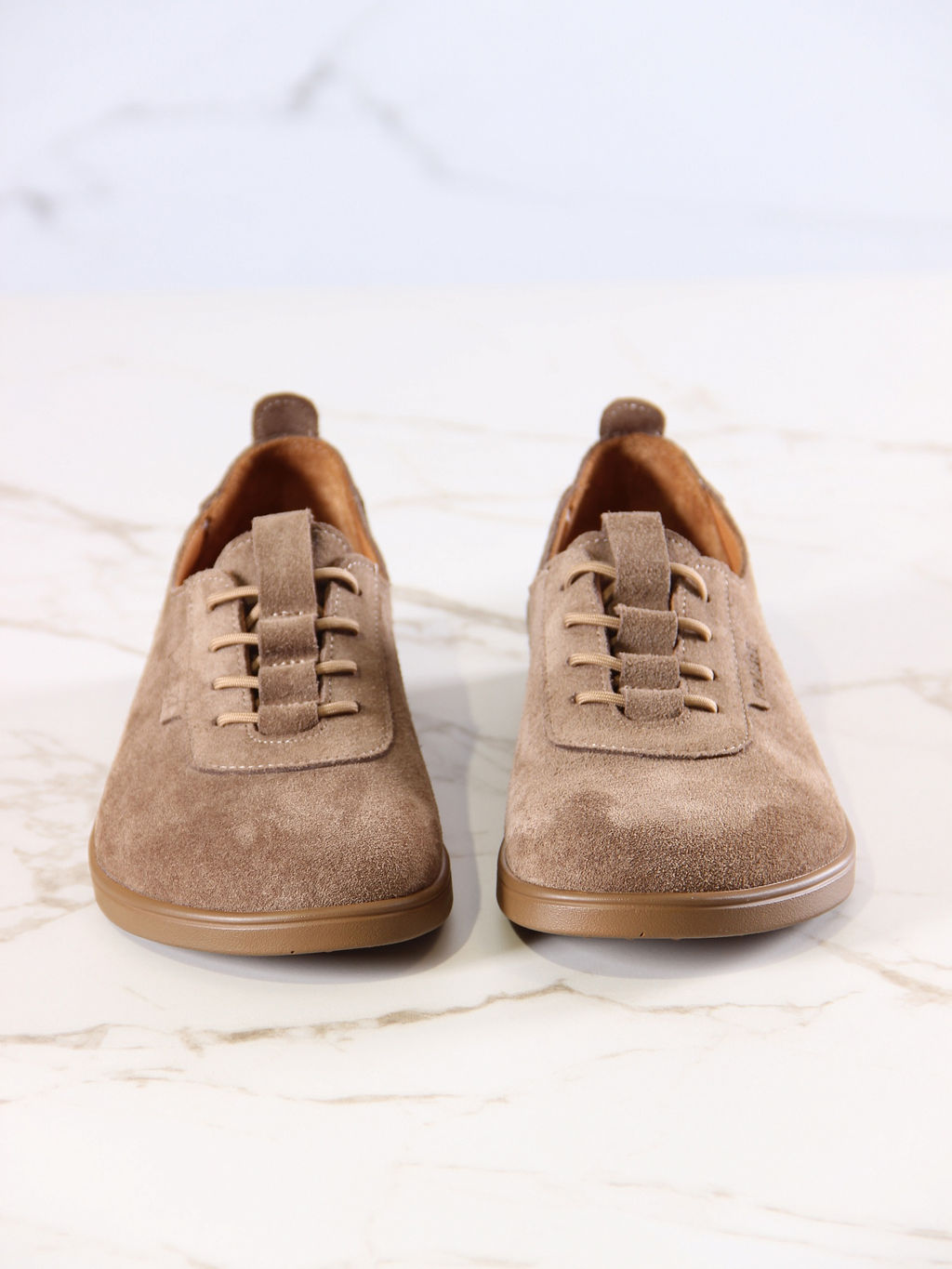 Туфли женские демисезонные 185.астиbr.Серо-коричневая замша/Кожа