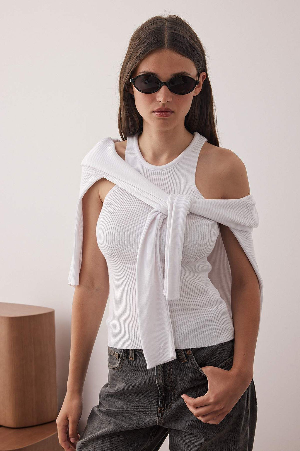 Kemik Merserize Gorunumlu 2li Triko H?rka-Bluz Tak?m TWOAW26HI00035 - Trendyolmilla фото 3