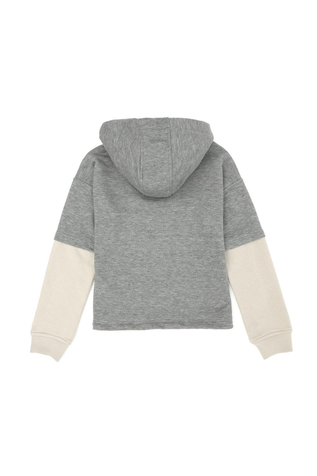 _ocuk Gri Melanj Kap__onlu Sweatshirt
