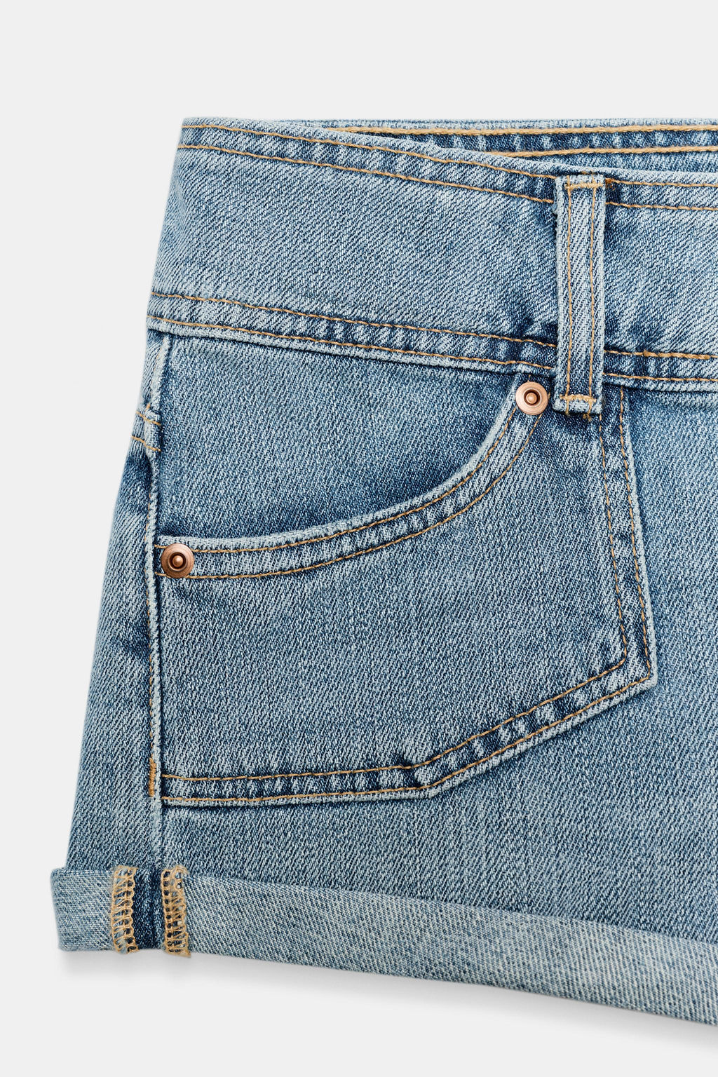 SHORTS MINI DENIM TRF BOLSILLOS / Azul - Zara фото 7