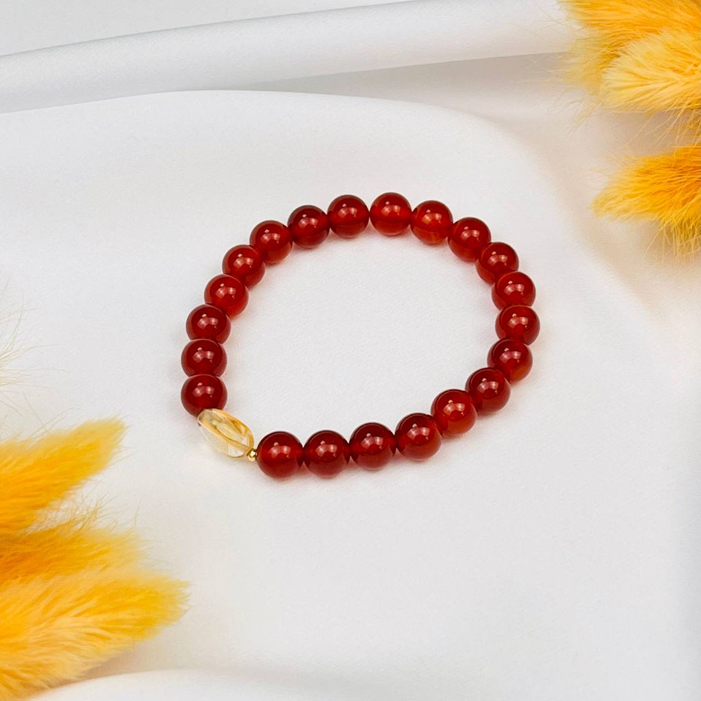 Браслет из Сердолика и Цитрина 17 см