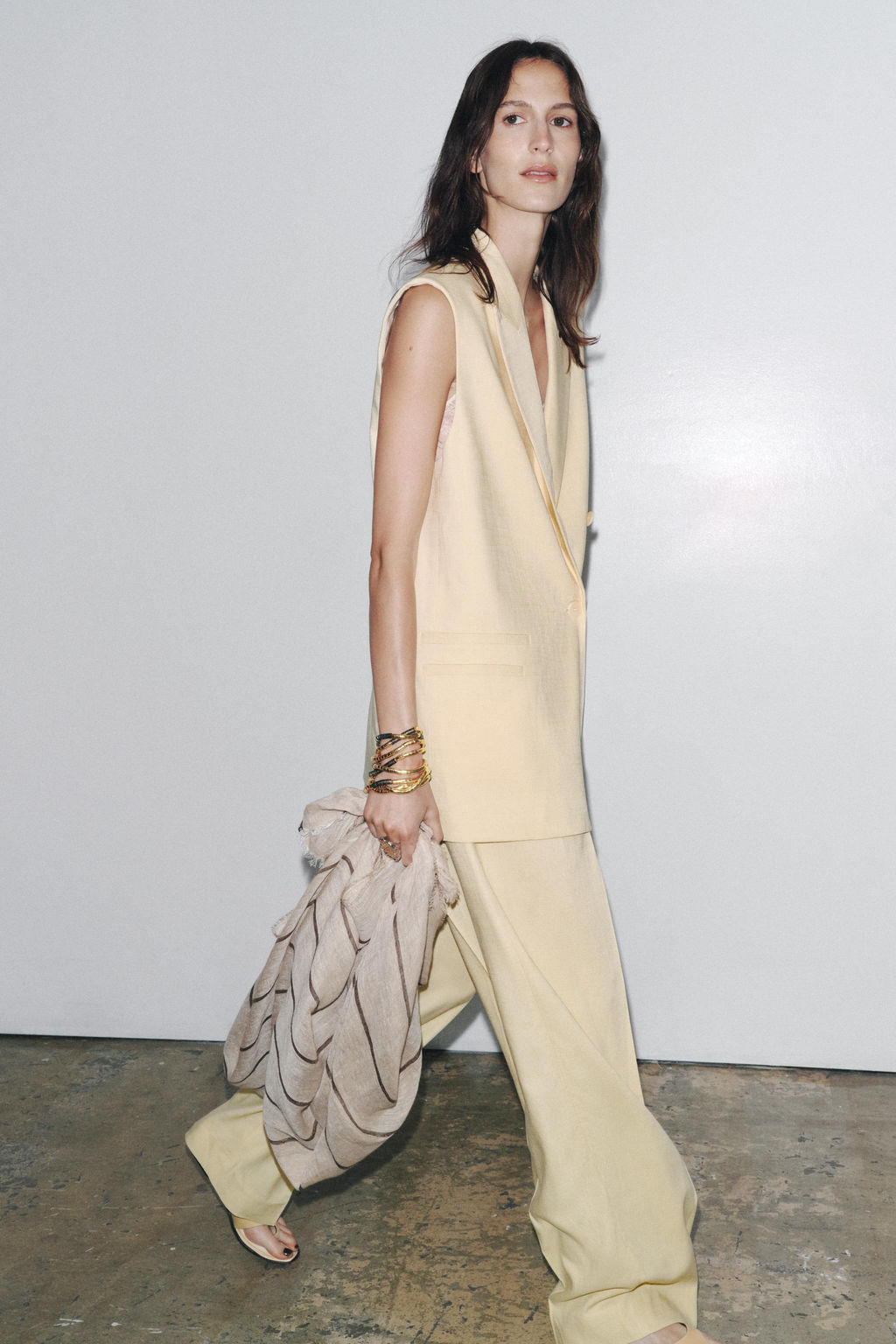 ZW COLLECTION WIDE-LEG DARTED TROUSERS