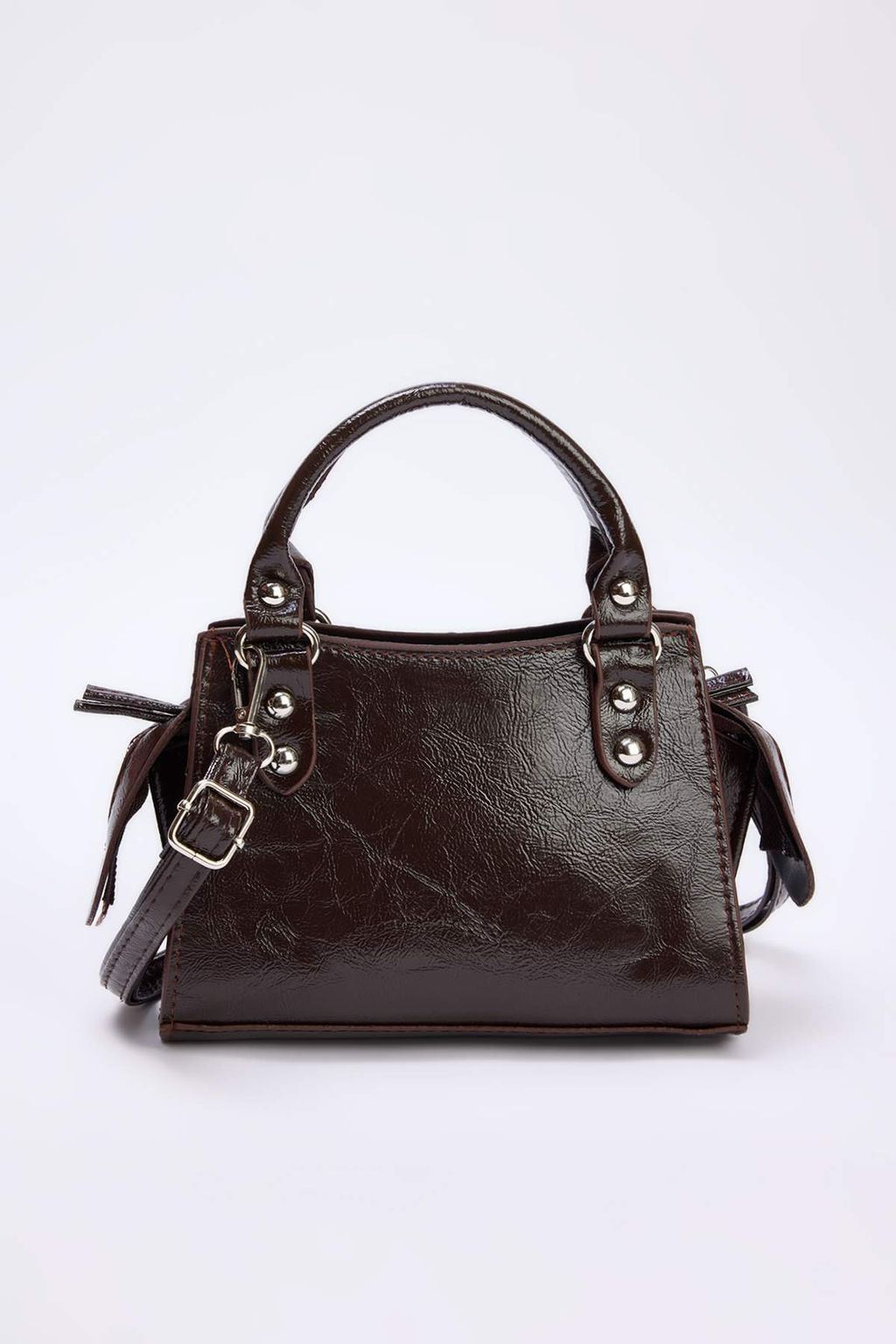 Koyu Kahverengi Capraz Ask?l? Kad?n Mini Boy Tote Canta TWOAW25OC00004 - Trendyolmilla фото 3