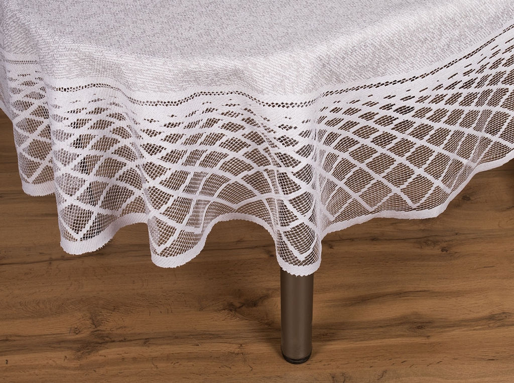 Скатерть декоративная Д228АБб 2775 бел.с яр-серым d1.55 м рис. Д228АБб
