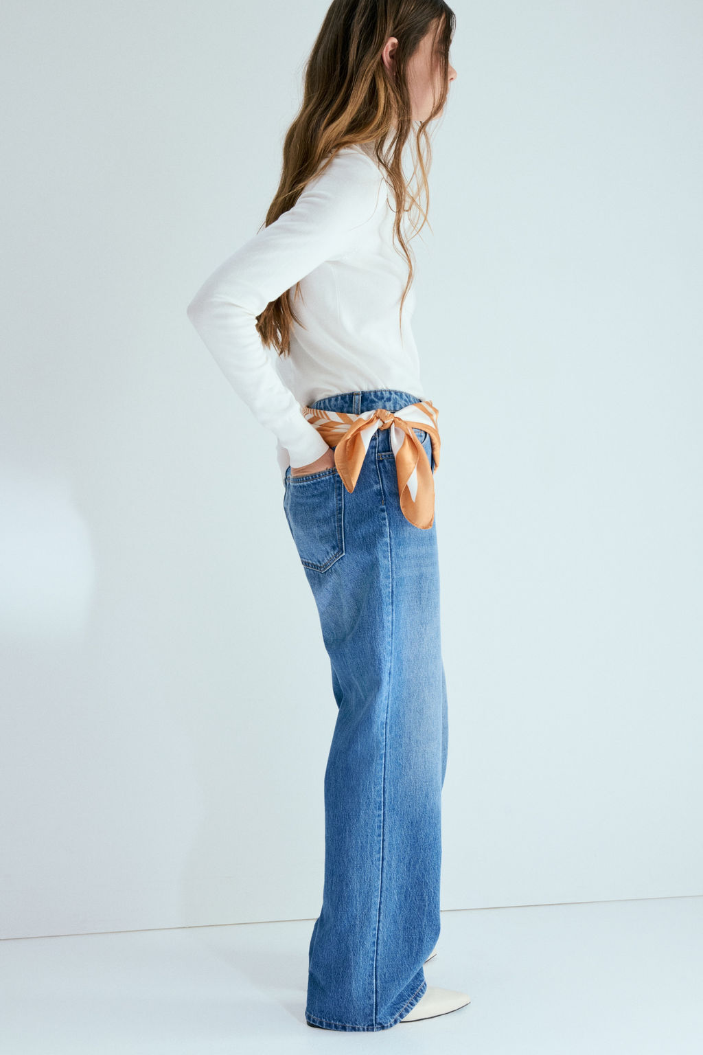 Vaquero con fular Straight High Waist - H&m фото 9