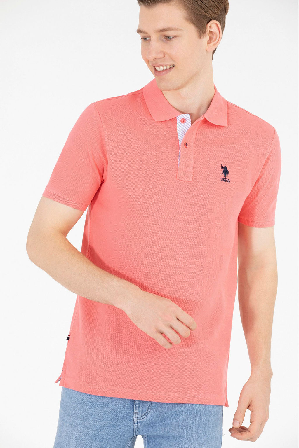 Мужская базовая футболка с воротником поло Pomegranate Blossom - U.s. polo assn фото 2