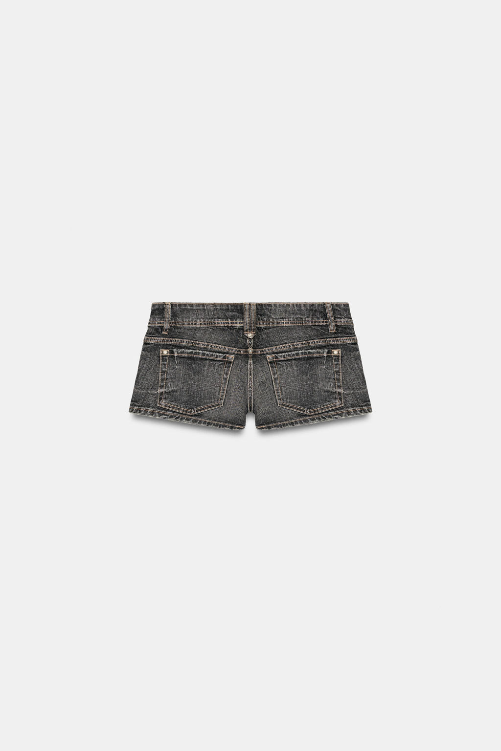 SHORTS MINI DENIM TRF TIRO BAJO / Negro - Zara фото 7