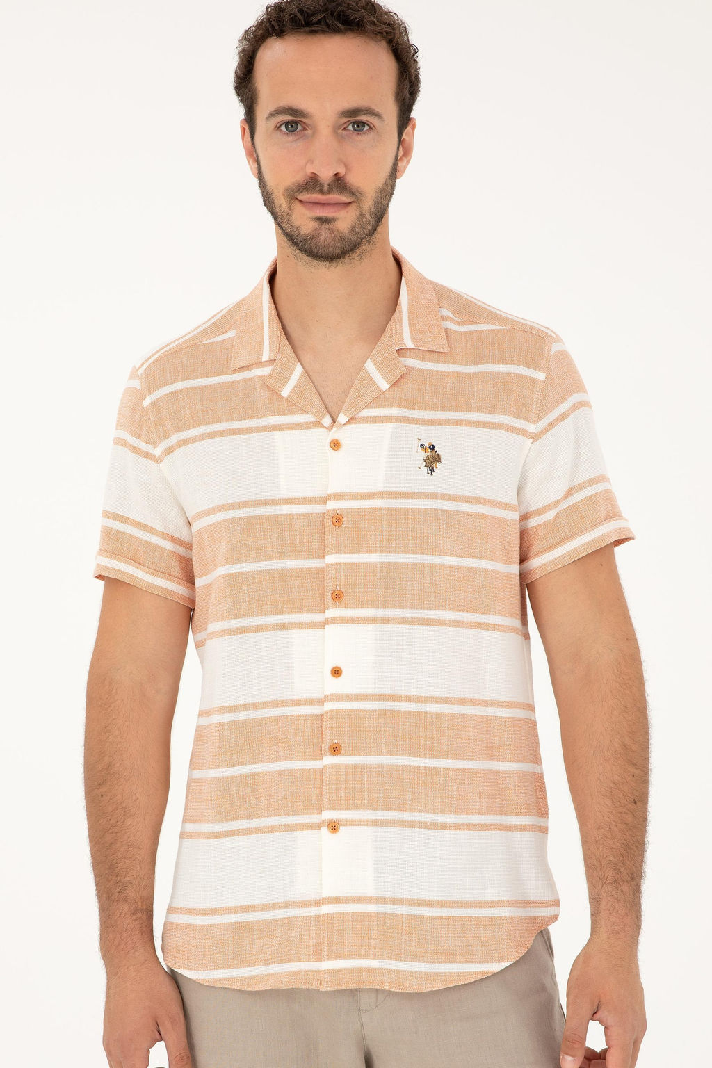 Мужская рубашка с коротким рукавом в плитку - U.s. polo assn фото 3