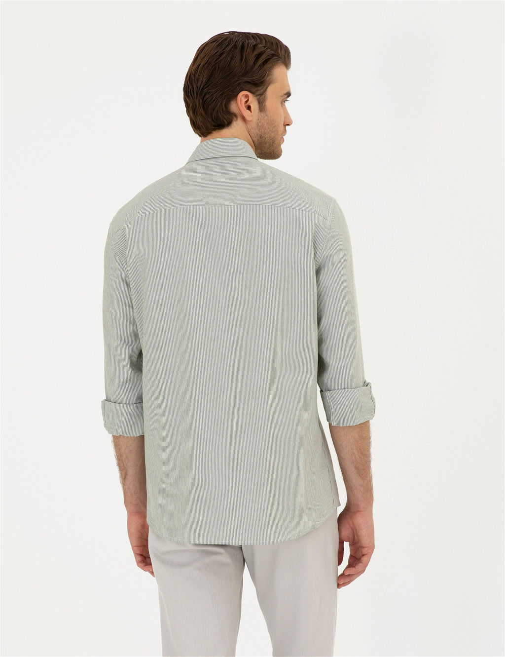 Haki Regular Fit Uzun Kollu G_mlek - Pierre cardin фото 5