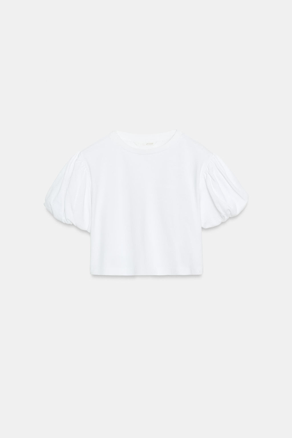 CAMISETA CROP MANGA VOLUMEN / Blanco - Zara фото 6