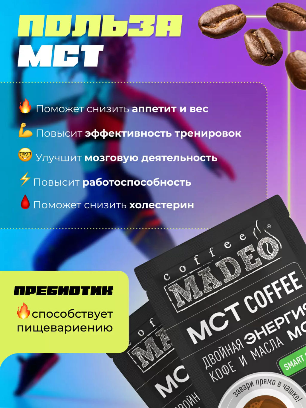 МСТ coffee АССОРТИ фитнес Madeo порционный 10шт* 0,012 кг  фото 6