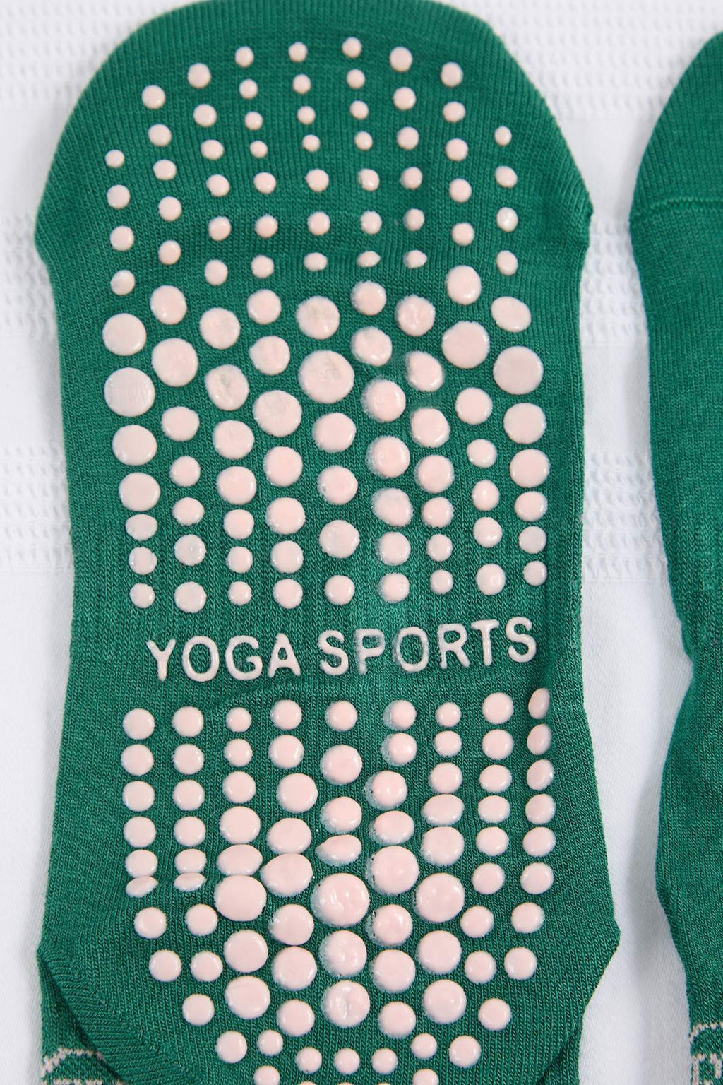 Yesil Sloganl? Kayd?rmaz Tabanl? Yoga/Pilates Jakar Orme Corap THMSS26CO00003