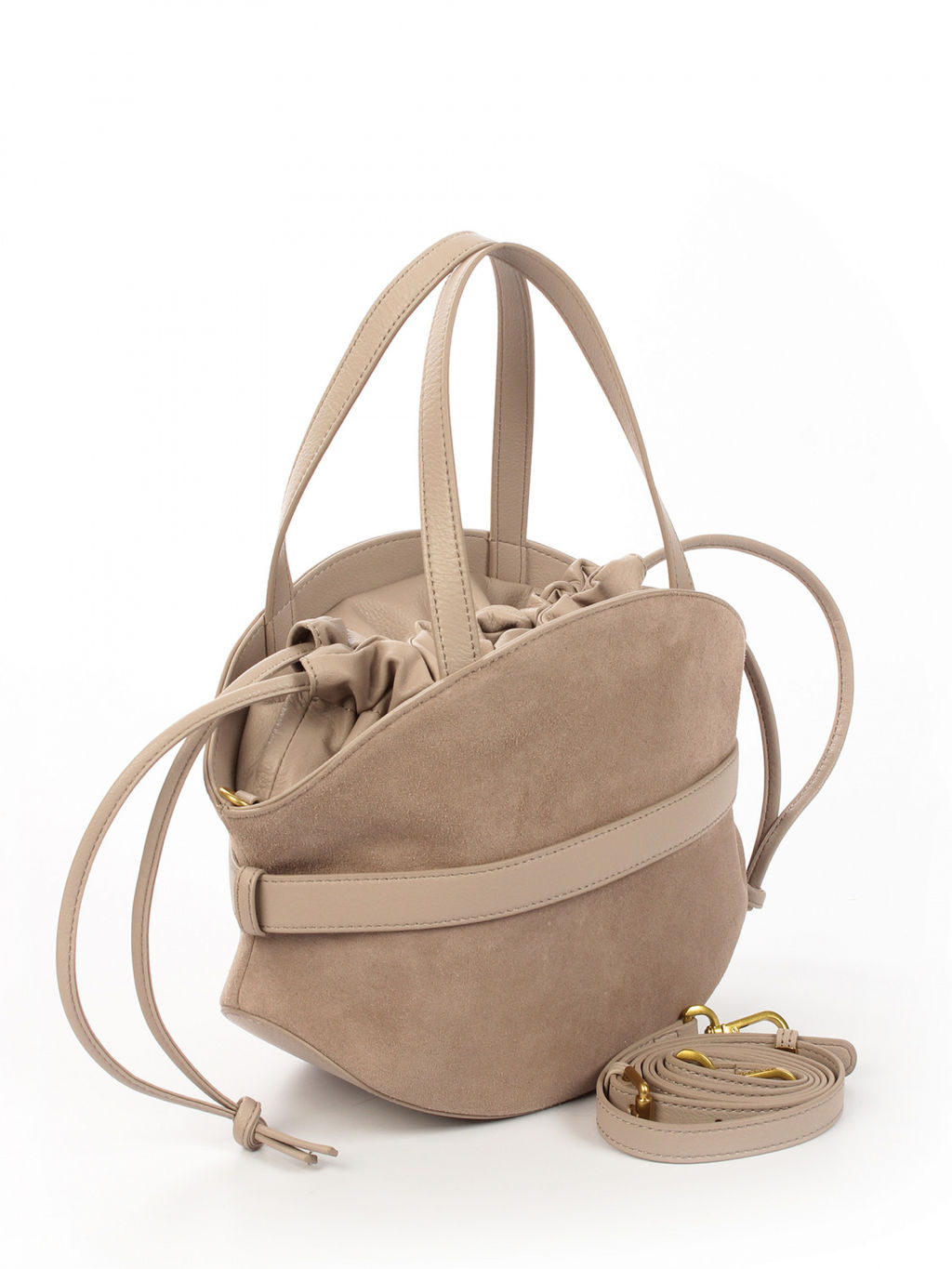 LACCOMA сумка АМ2420-2Ф-бежевый натуральная замша хлопок