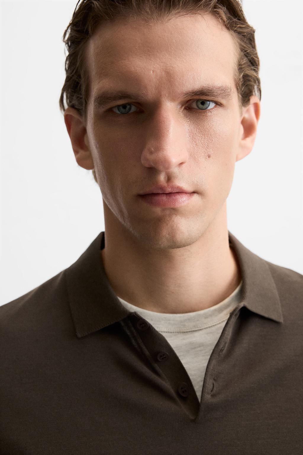 KNIT COTTON - SILK POLO SHIRT - Zara фото 22