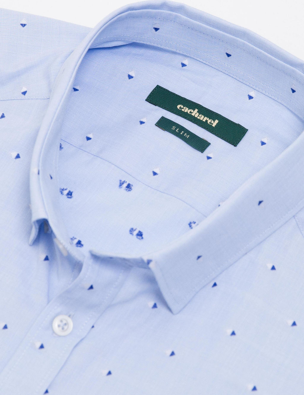 Синяя зауженная рубашка с длинным рукавом - Cacharel фото 2