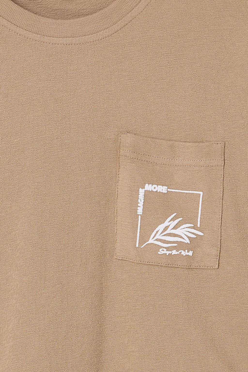 TRENDYOL MAN Vizon Oversize/Genis Kesim Cepli Dokulu Kal?n T-Shirt TMNSS25TS00079 - Trendyolmilla фото 4